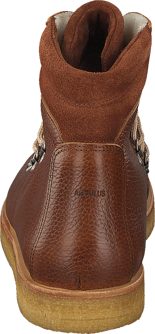 Botte à lacets et anneaux en D marron moyen