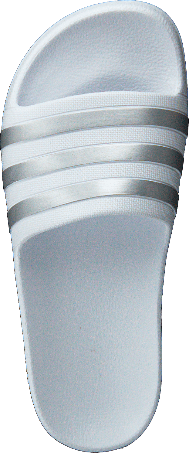 Adilette Aqua Slides Enfants Blanc Nuage / Argent Met. / Nuage Blanc