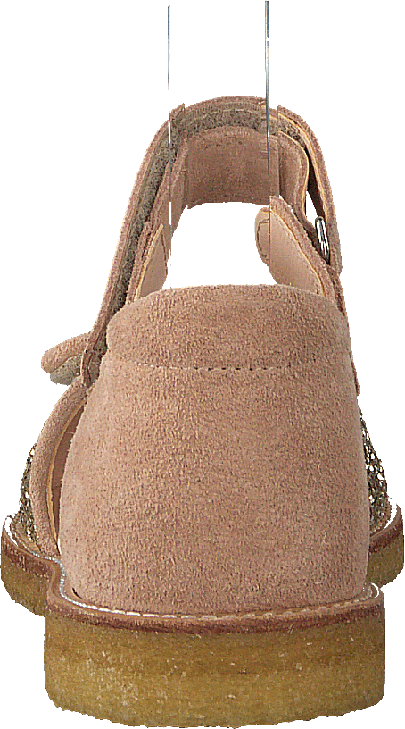 Sandal med borrelåslukking Nude/champagne Glitter