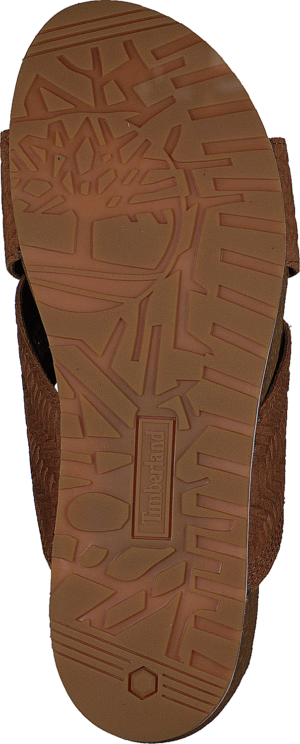 Malibu Waves Cross Slide Rust Embossed Suede