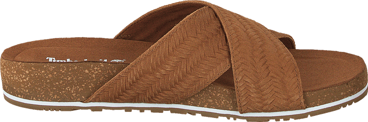 Malibu Waves Cross Slide Rust Embossed Suede