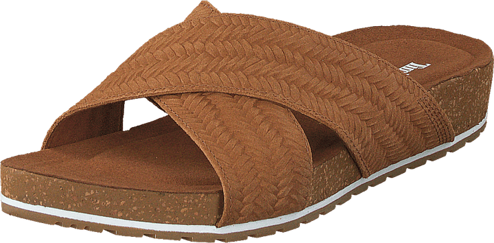 Malibu Waves Cross Slide Rust Embossed Suede