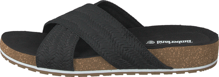 Malibu Waves Cross Slide Schwarz Geprägtes Wildleder