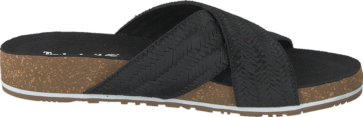 Malibu Waves Cross Slide Schwarz Geprägtes Wildleder