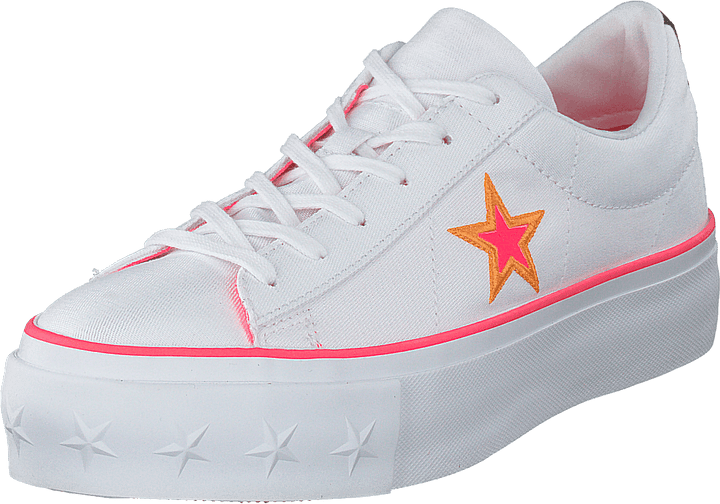 One Star Plattform Weiß / Racer Pink / Orange