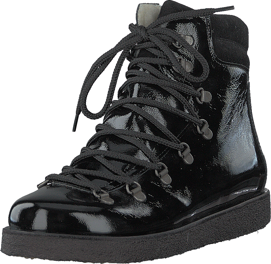 Laars met veters en D-ringen Zwart / Black