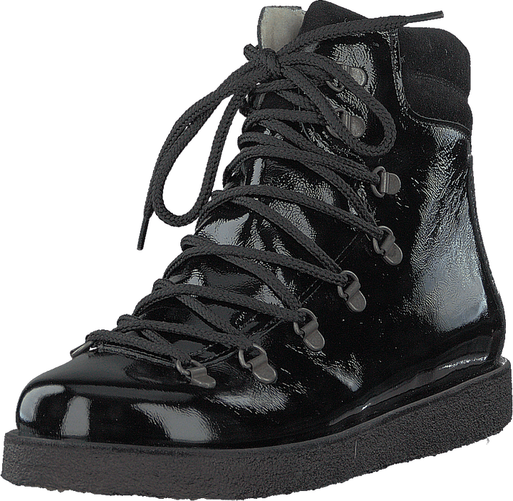 Laars met veters en D-ringen Zwart / Black
