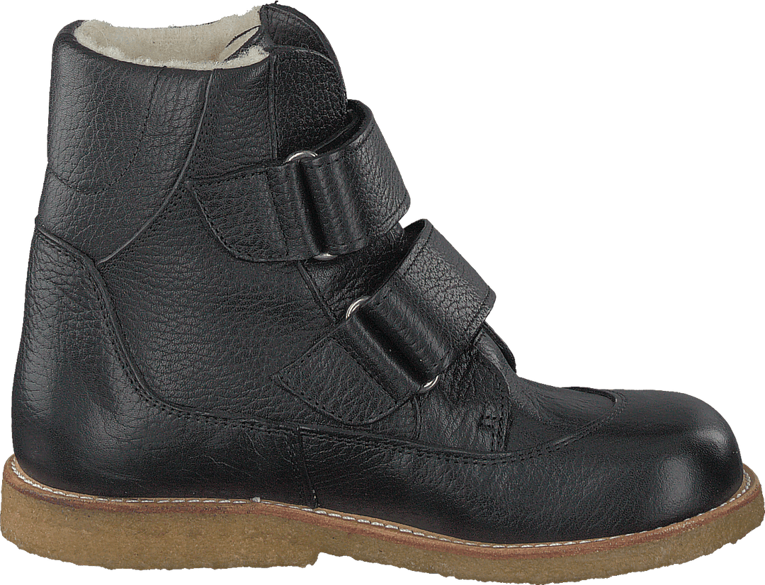 Tex-støvel med borrelåsstropper Svart