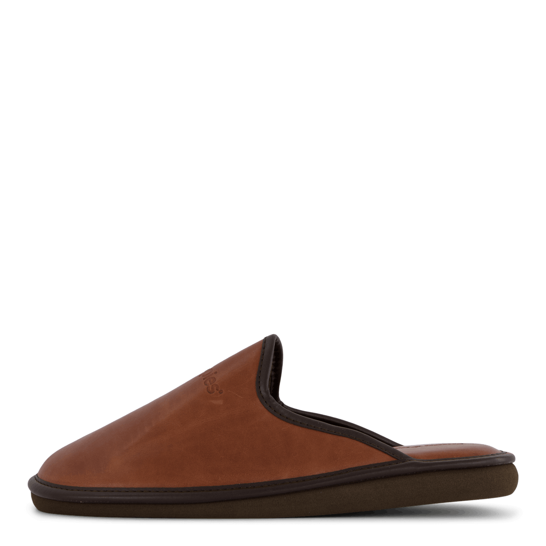 Chausson en cuir Cognac