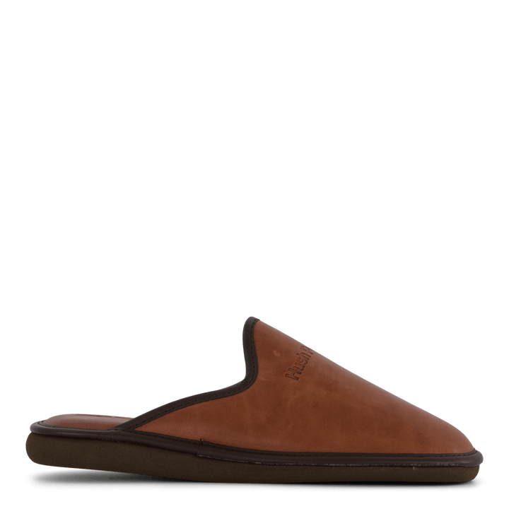 Chausson en cuir Cognac