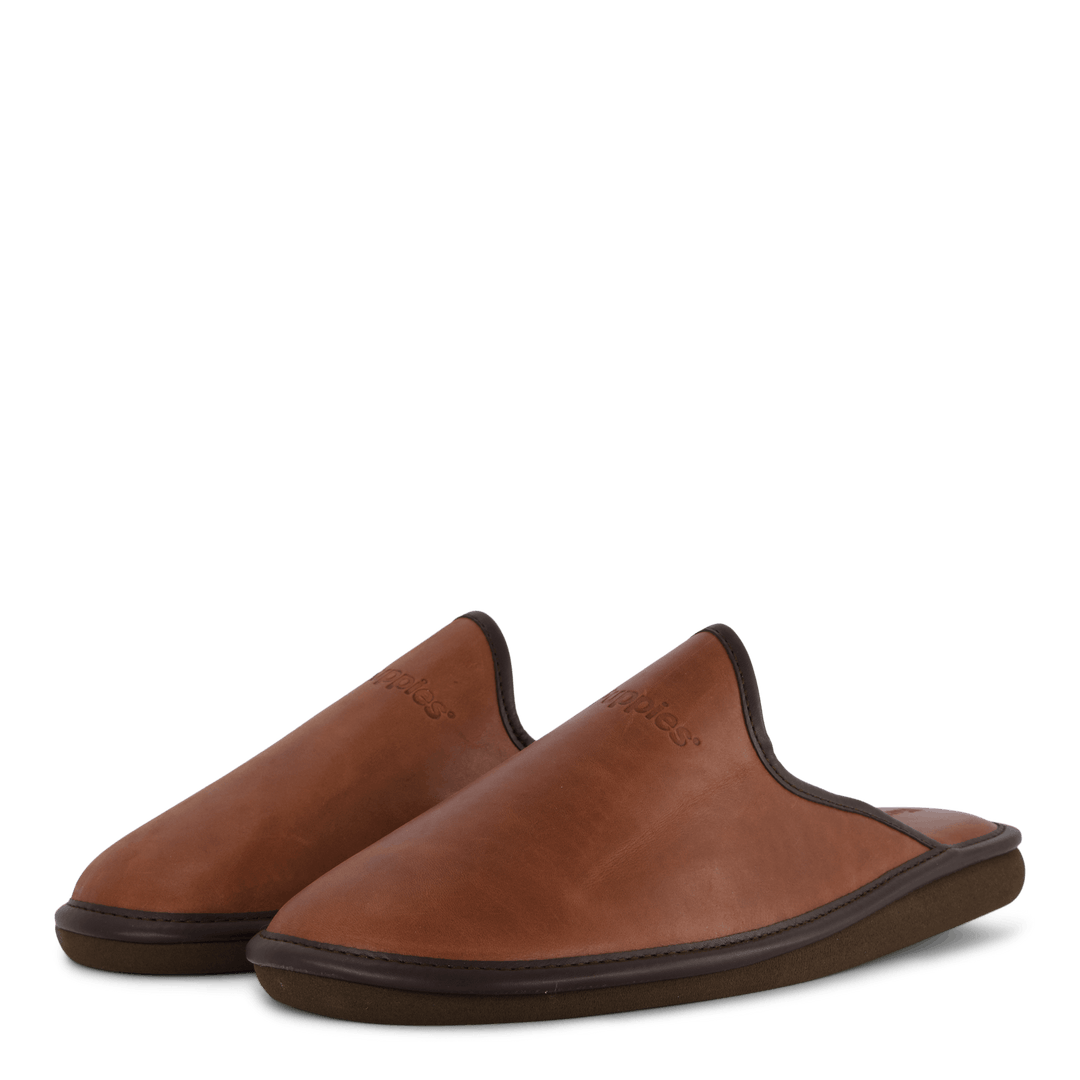 Chausson en cuir Cognac