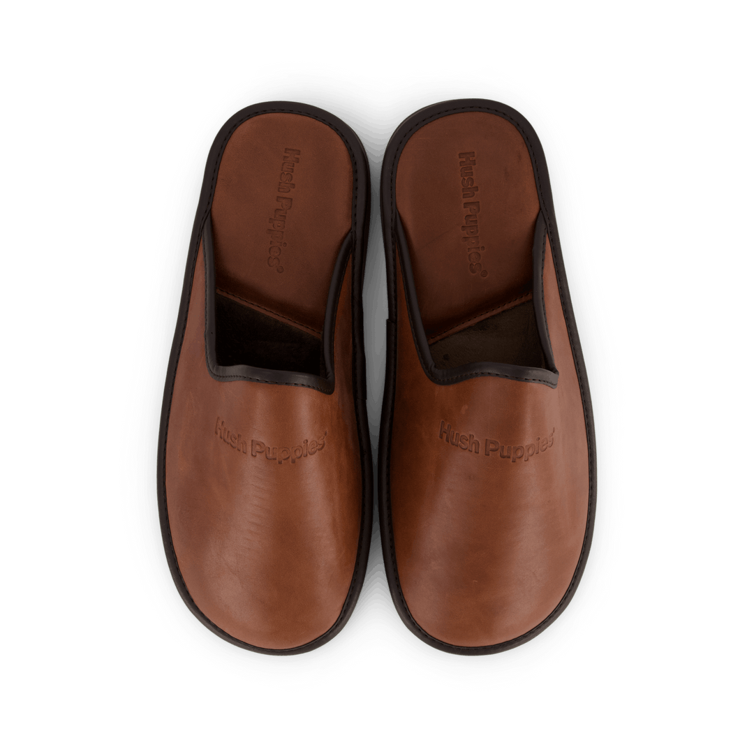 Chausson en cuir Cognac