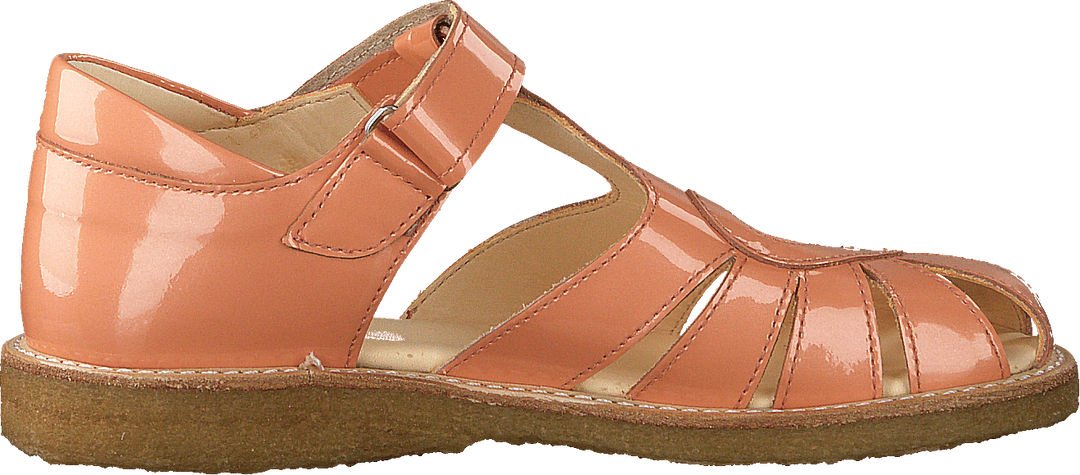 Sandal med hjärtdetaljer och V-persika