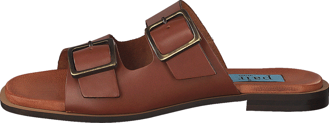 Buckles Square Flat Cognac
