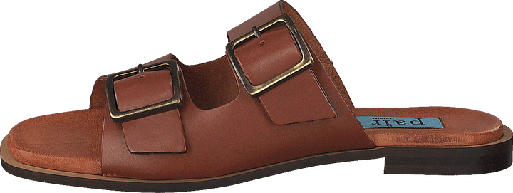 Buckles Square Flat Cognac