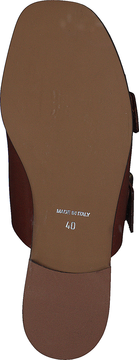 Buckles Square Flat Cognac