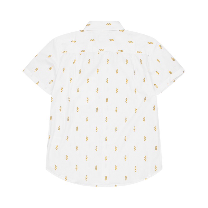 Charter Print Short Sleeve Wov White