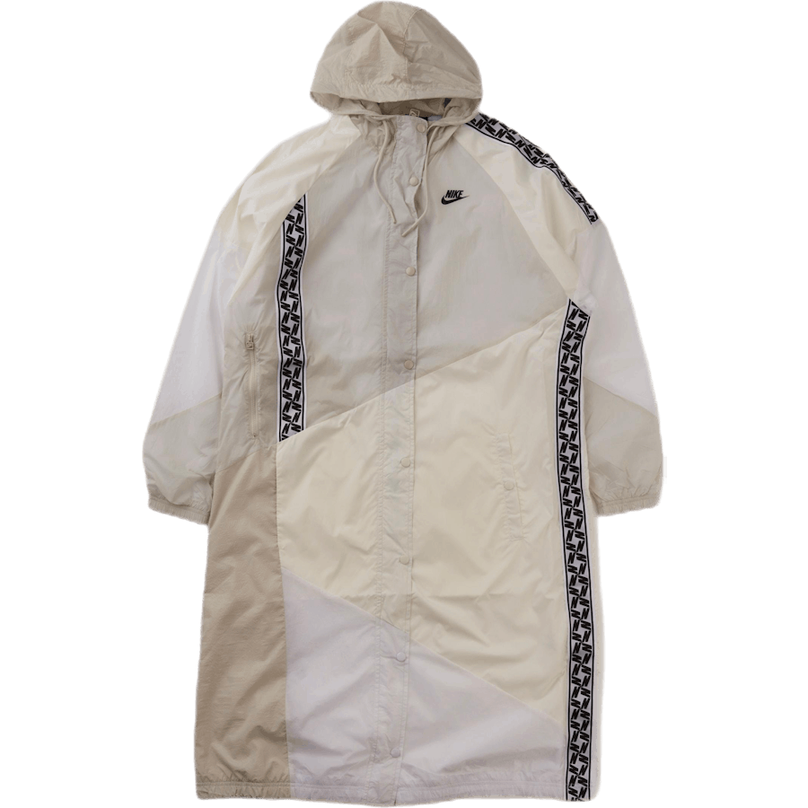Taped Woven Long Jacket White – - Main Image