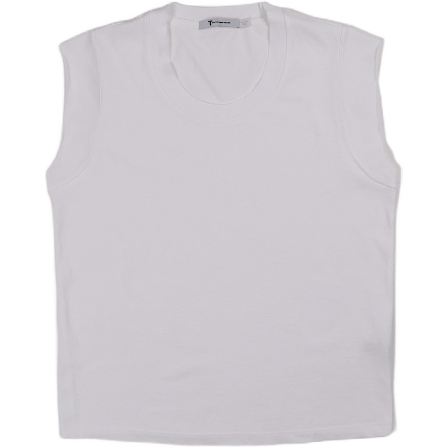 T-shirt à manches longues en jersey à torsion élevée, blanc