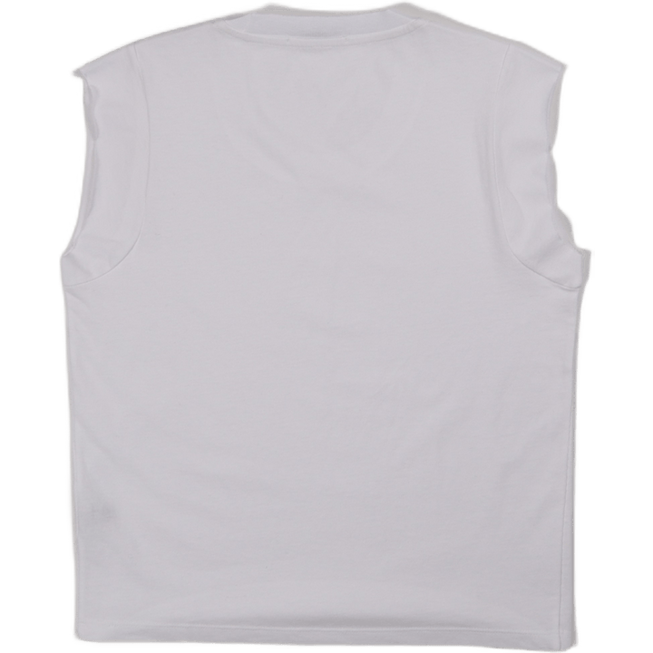 T-shirt à manches longues en jersey à torsion élevée, blanc
