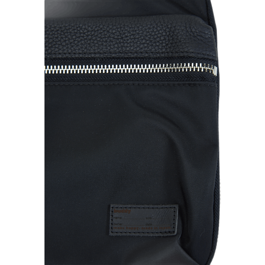 Pochette ronde zippée Luster Grain Black