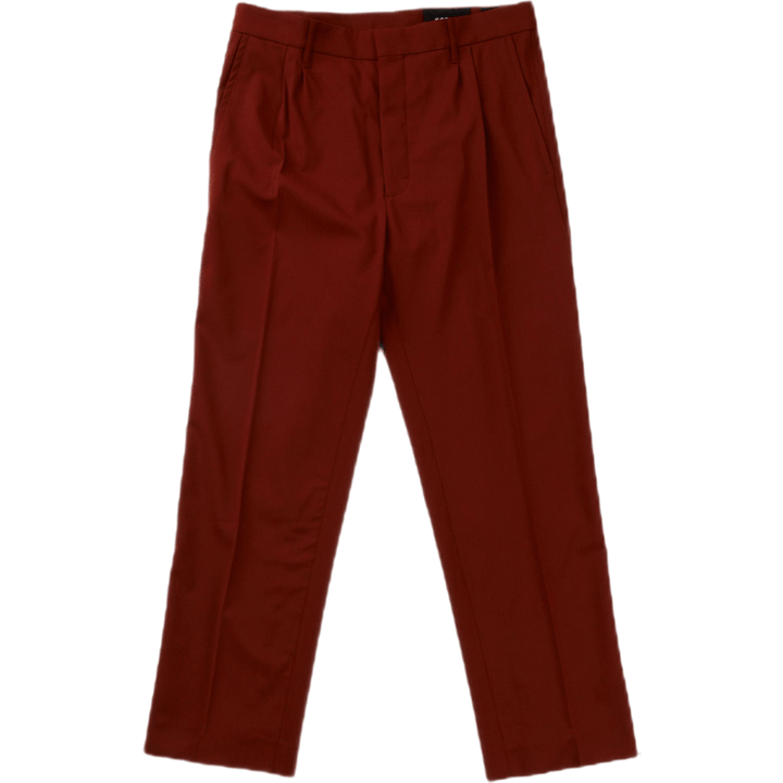 Pantalon cargo en laine fraîche marron rouille