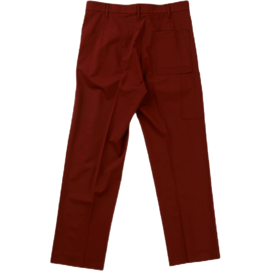 Pantalon cargo en laine fraîche marron rouille