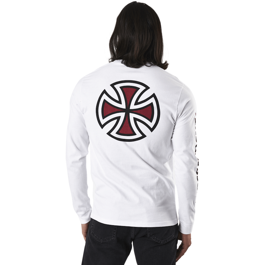 T-shirt à manches longues Bar Cross blanc