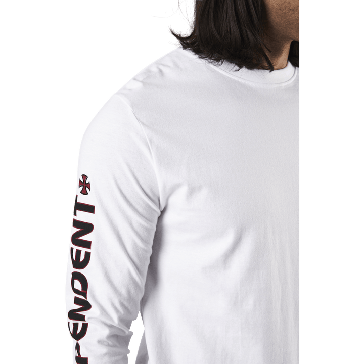 T-shirt à manches longues Bar Cross blanc