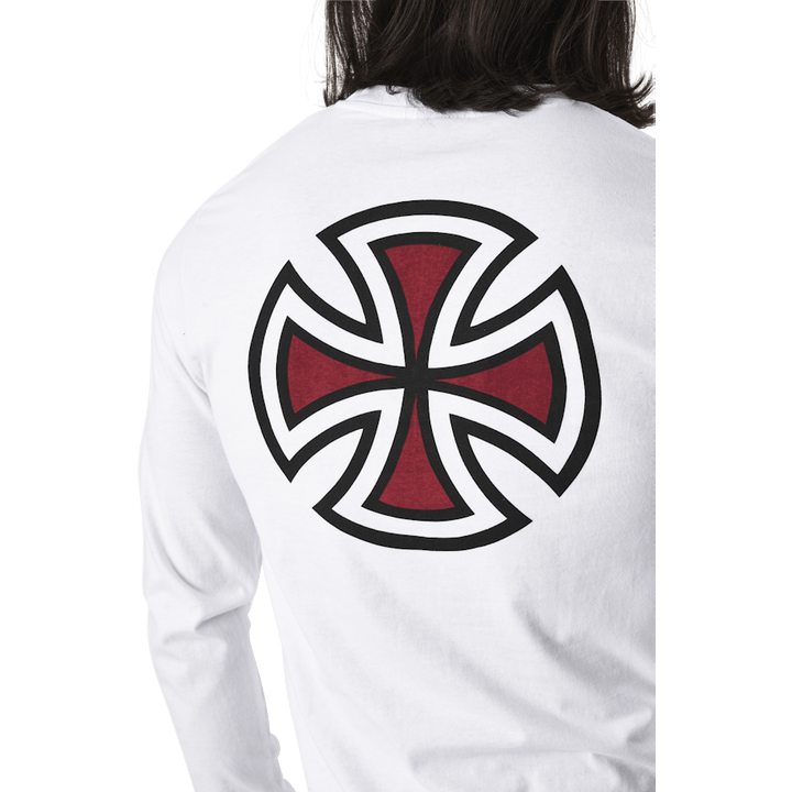T-shirt à manches longues Bar Cross blanc