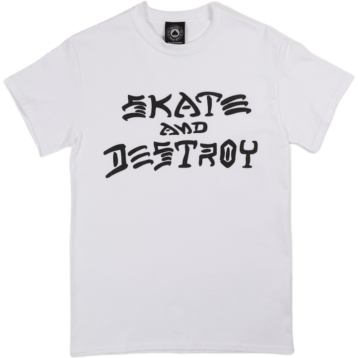 T-shirt blanc Skate And Destroy