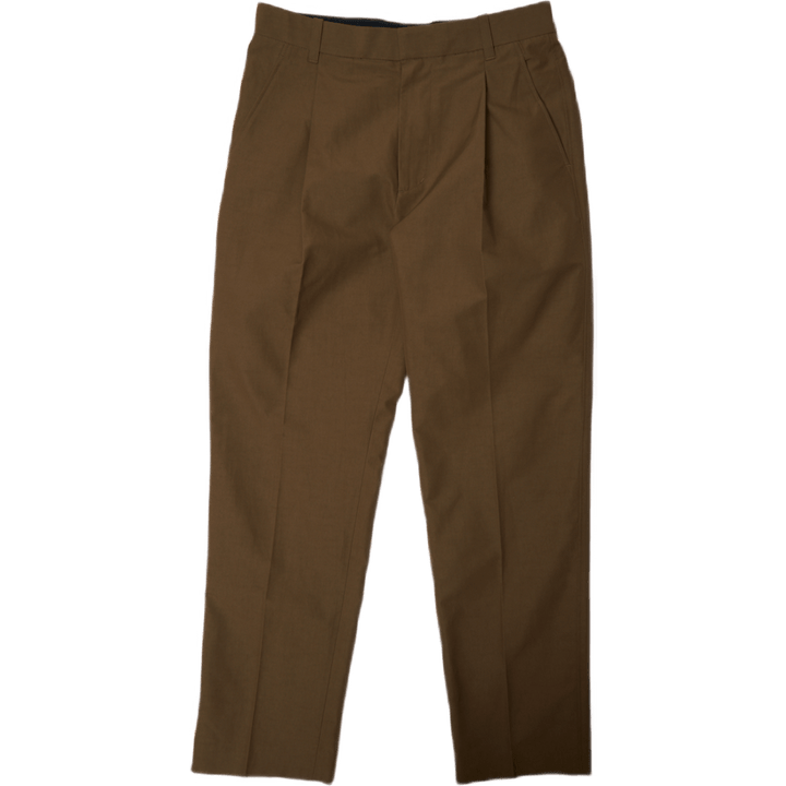 Einfache Bundfaltenhose Braun