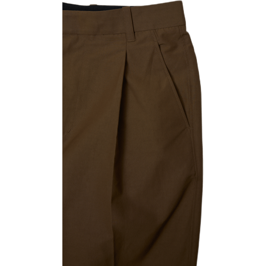 Einfache Bundfaltenhose Braun