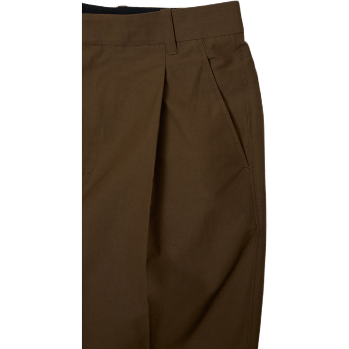Einfache Bundfaltenhose Braun