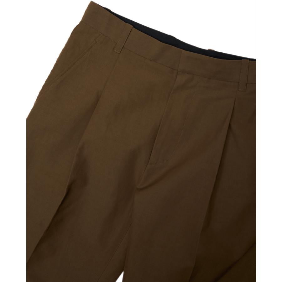 Einfache Bundfaltenhose Braun