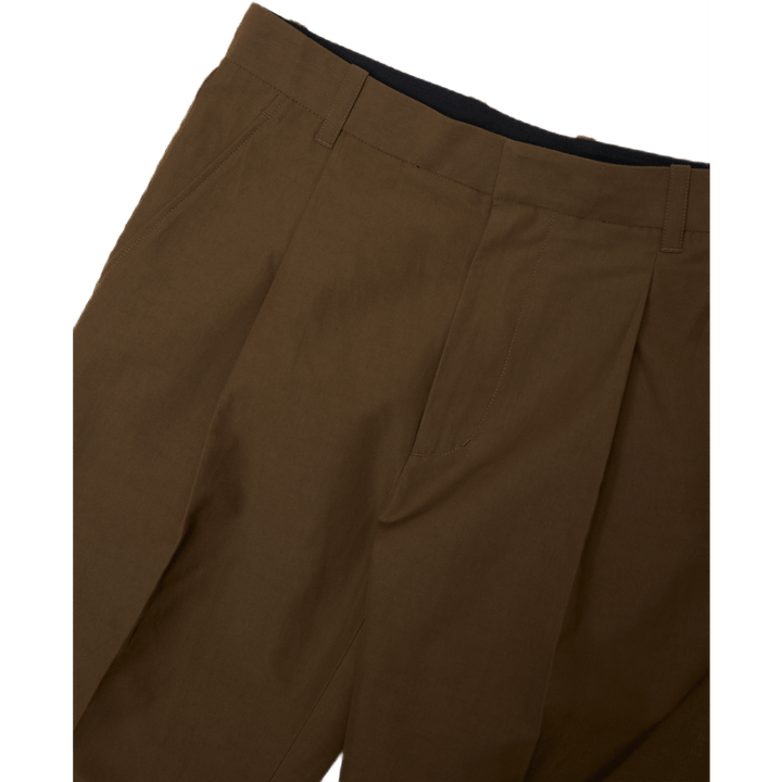 Einfache Bundfaltenhose Braun