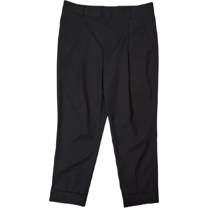 Single Pleat Tapered Byxa Svart