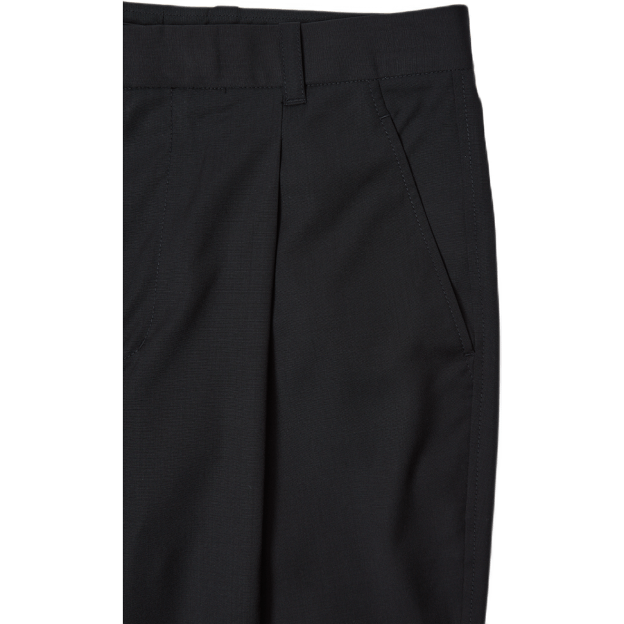 Single Pleat Tapered Byxa Svart