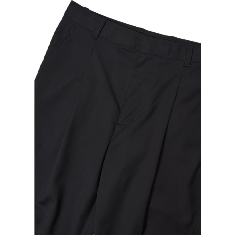 Single Pleat Tapered Byxa Svart