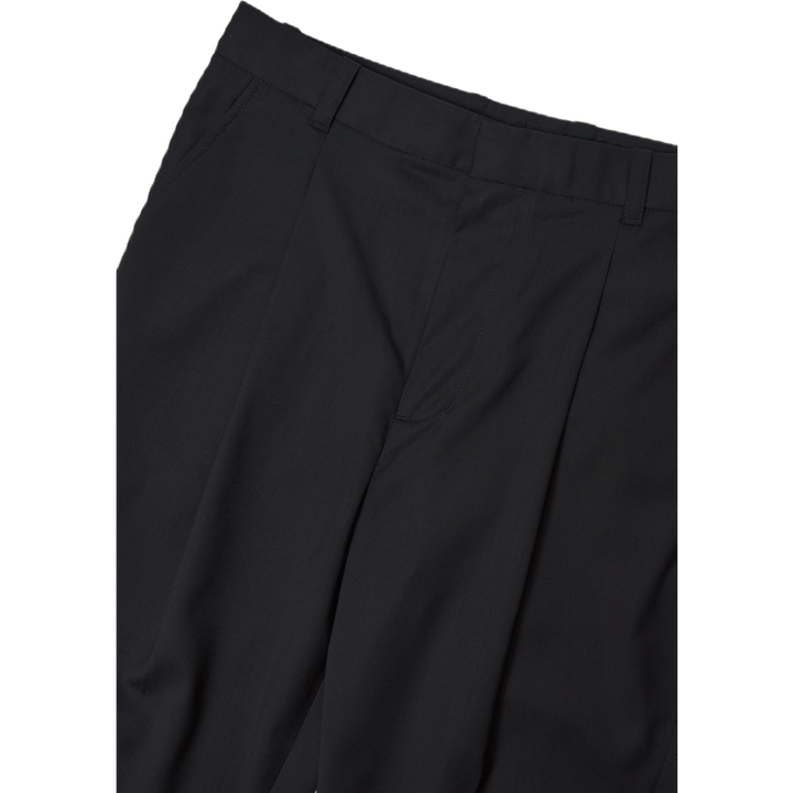 Single Pleat Tapered Byxa Svart