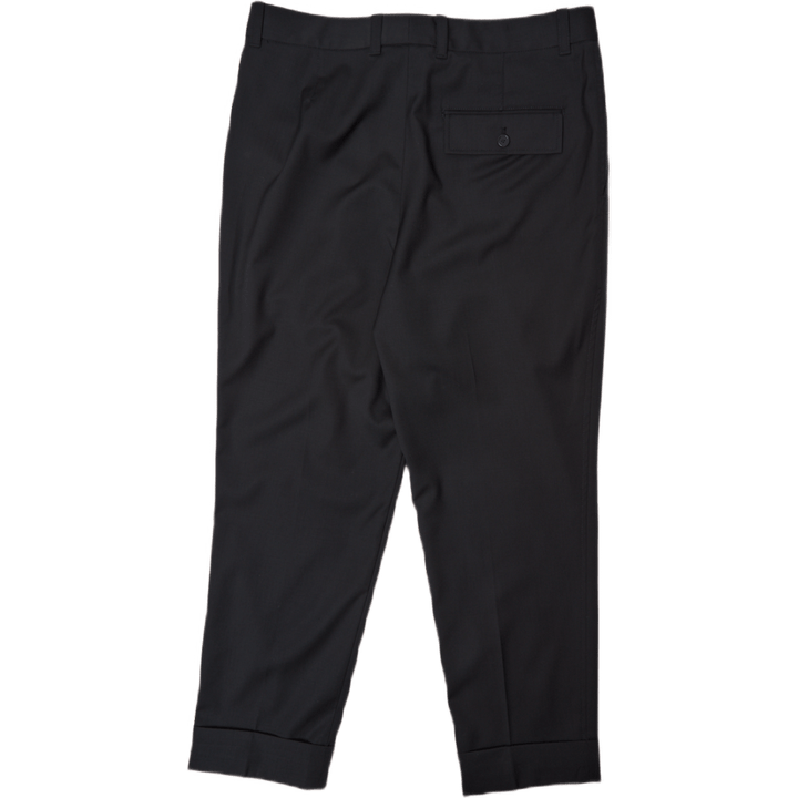 Single Pleat Tapered Byxa Svart