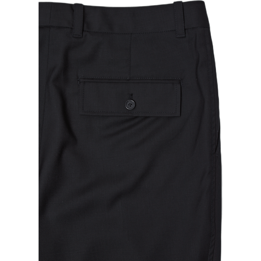 Single Pleat Tapered Byxa Svart