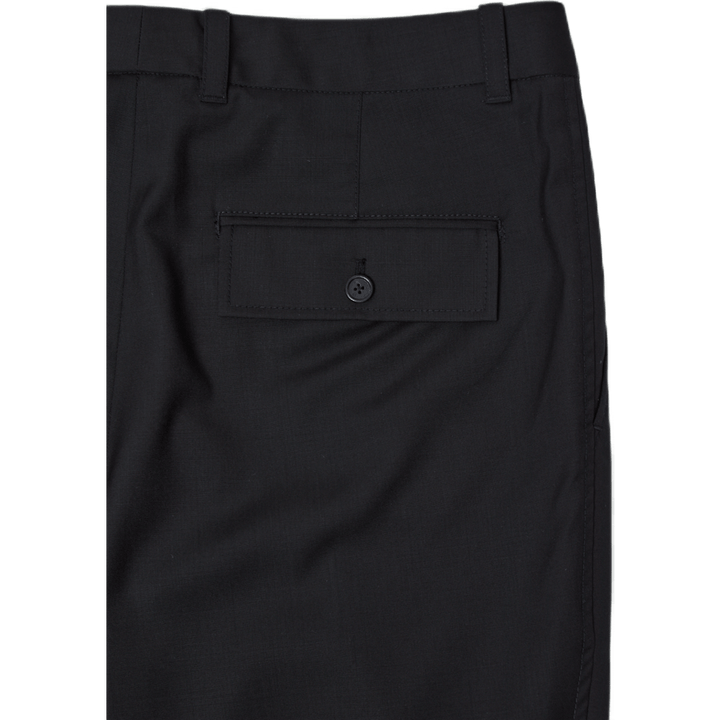 Single Pleat Tapered Byxa Svart