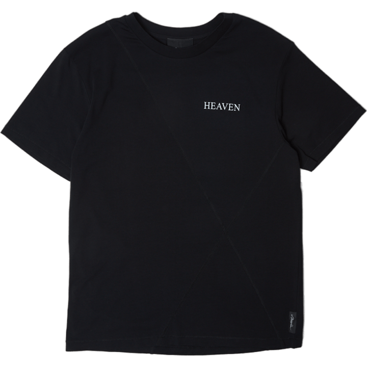 Patchwork-Grafik-T-Shirt Schwarz