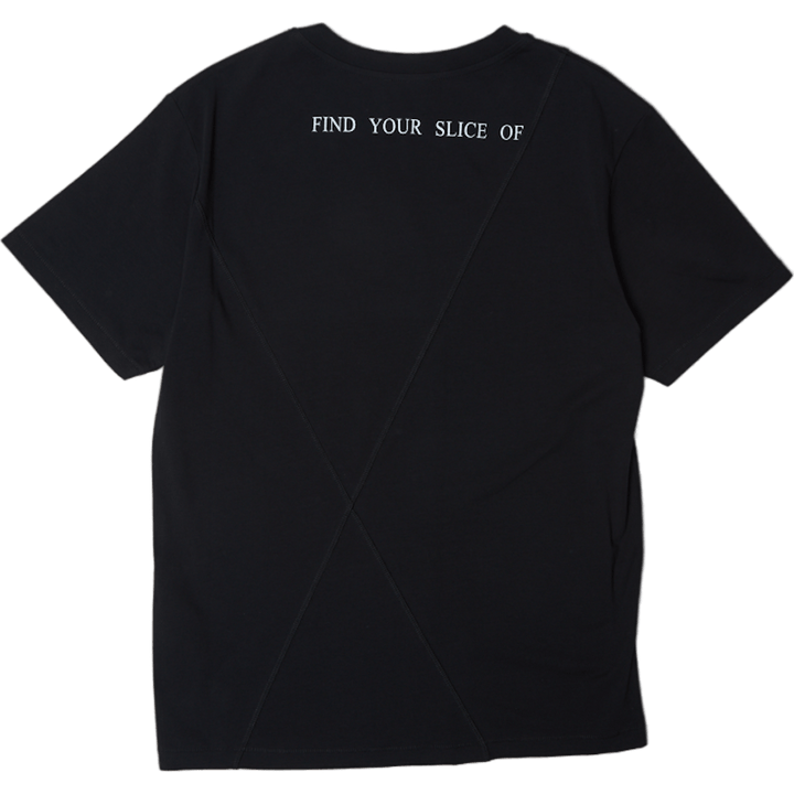 Patchwork-Grafik-T-Shirt Schwarz