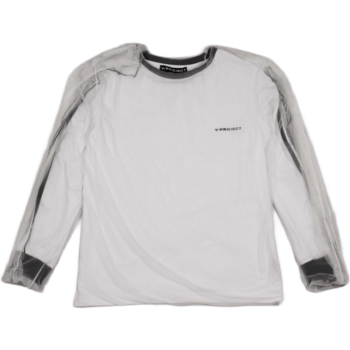 Bedecktes Langarm-T-Shirt Weiß