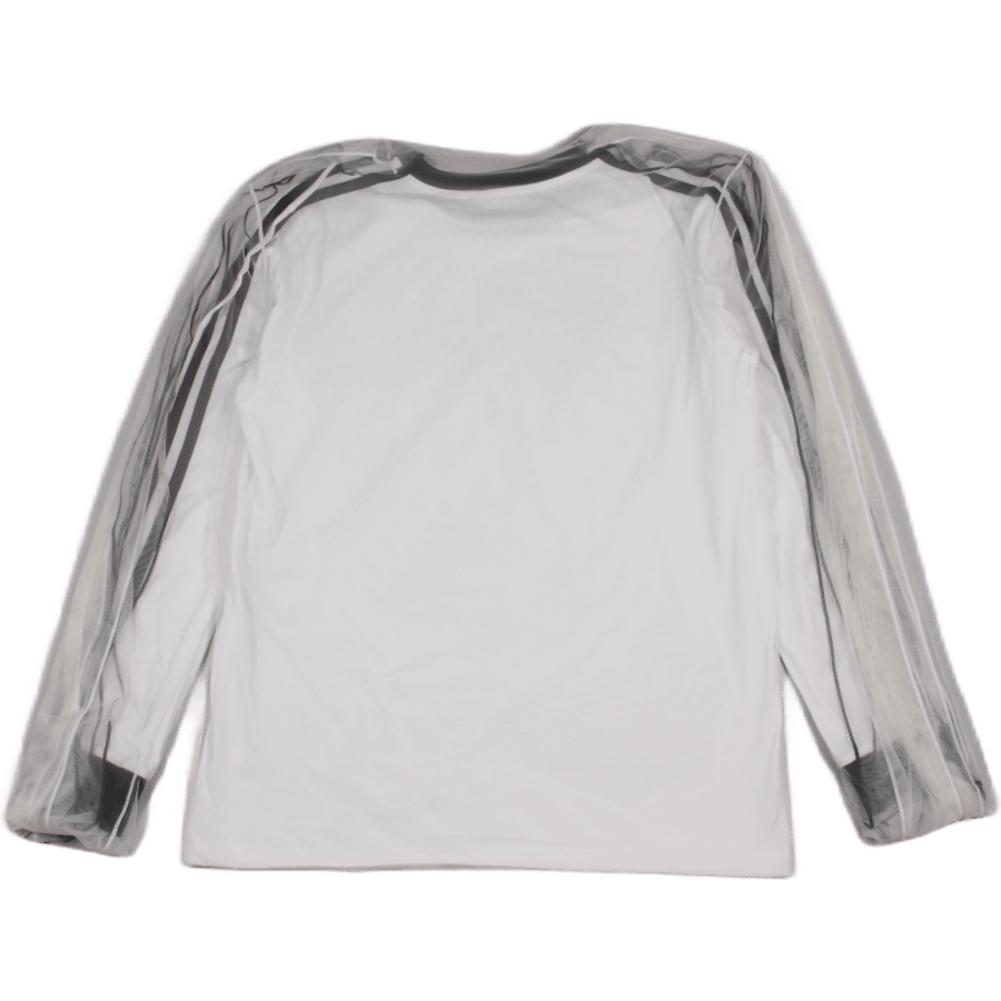 Bedecktes Langarm-T-Shirt Weiß