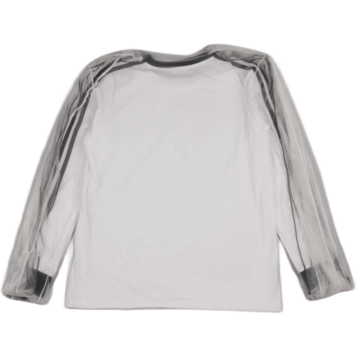 Bedecktes Langarm-T-Shirt Weiß