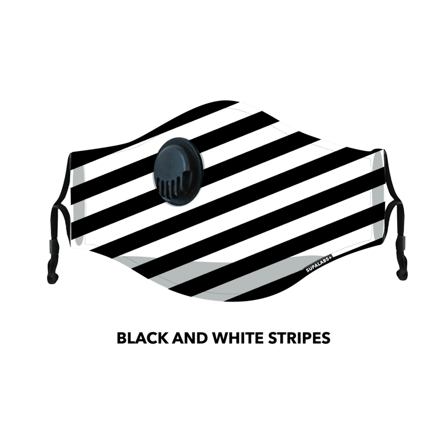 Li Aikuisten sankarinaamari Blk/wht Str Musta-valkoinen raita