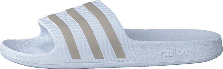 Claquettes Adilette Aqua Blanc nuage / Platine métallisé / Blanc nuage